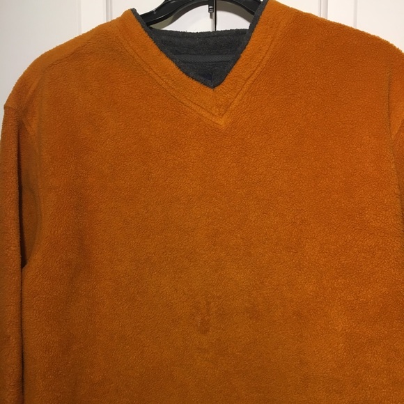 Mens Basic Editions Burnt Orange Fuzzy pullover - Picture 4 of 8
